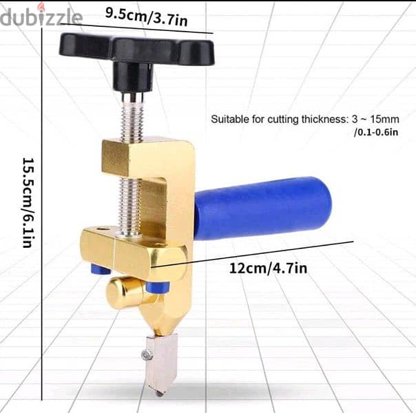2 In 1 Glass Cutter Set Manual Tile Diamond Cutter Slicer Roller 1