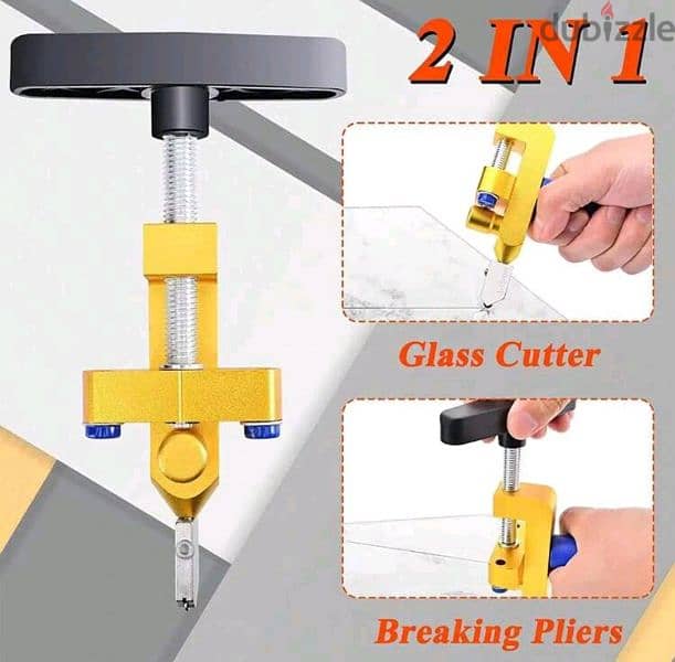 2 In 1 Glass Cutter Set Manual Tile Diamond Cutter Slicer Roller 5