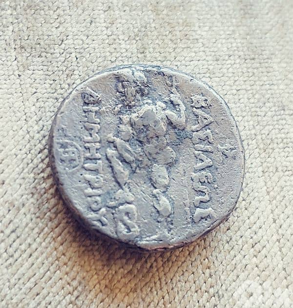 Ancient Greek Macedonian Silver Coin Demetrios I Poliorketes 306 BC 1