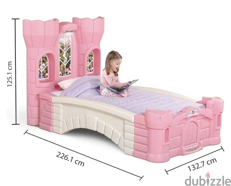 Step Two twin beds Princess castle and Hot wheels themes with lights 0