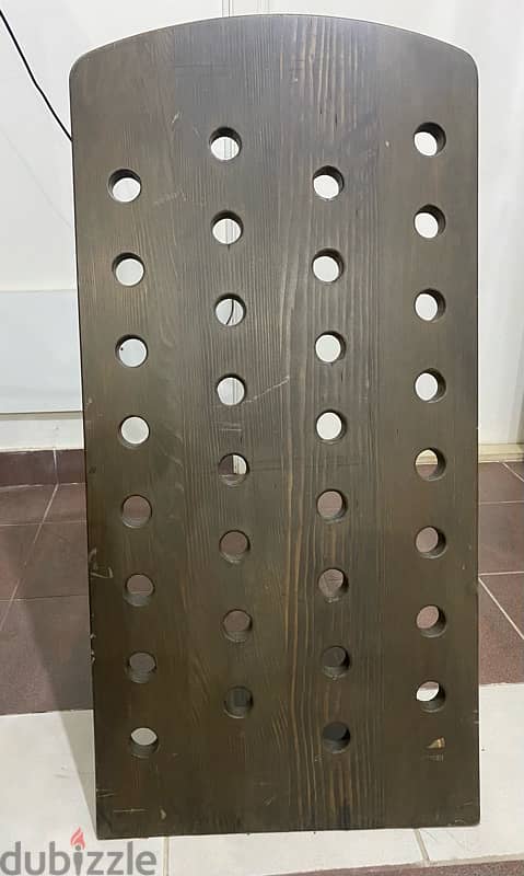 vintage big solid wood wine rack art deco 4