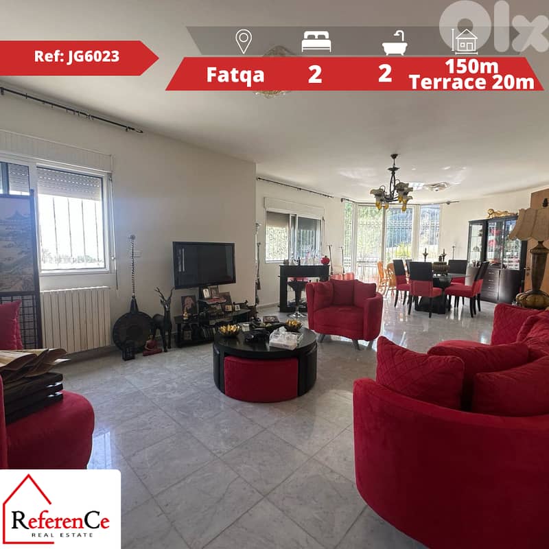Furnished apartment + terrace in Fatqa شقة مفروشة + تراس في فتقا 0