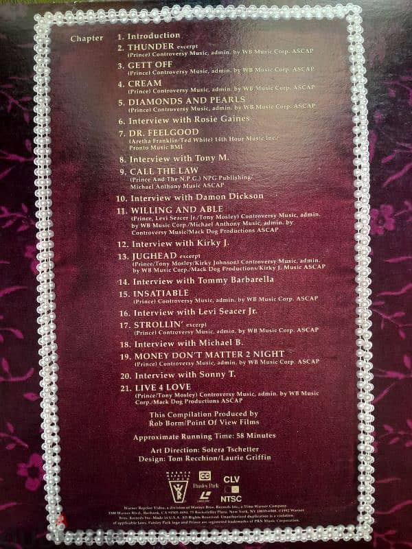 Prince And The N. P. G. Diamonds And Pearls laserdisc music check pics 1