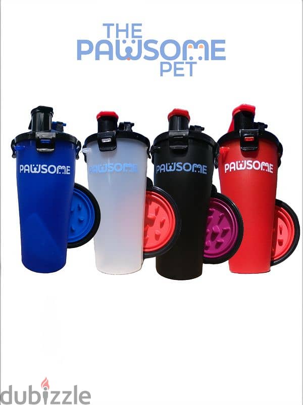 Pawsome's Plastic Water/Food Bottle with Collapsible Bowl 1