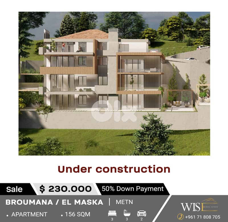 156 SQM Apartment for SALE in El Maska - Broumana ! 0