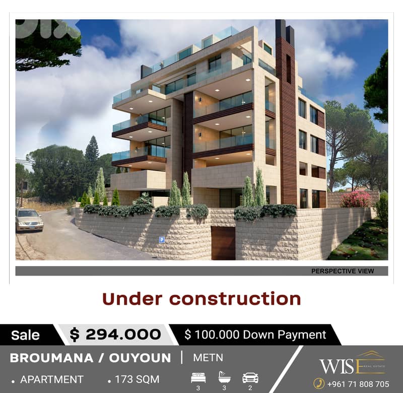 173 SQM Apartment for SALE in Ouyoun - Broumana ! 0