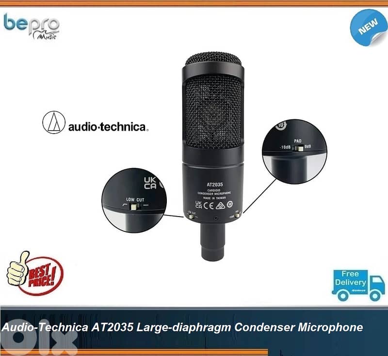 Audio-Technica AT2035 Large-diaphragm Condenser Microphone,AT-2035 0