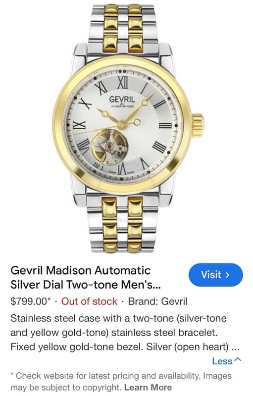 Gevril Madison automatic limited edition 0
