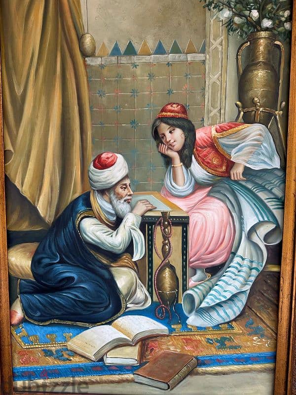 antique tableau salon 110cmx85cmتابلو انتيك رسم زيتي 2