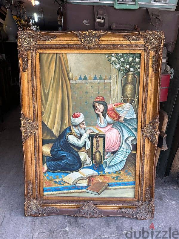 antique tableau salon 110cmx85cmتابلو انتيك رسم زيتي 3