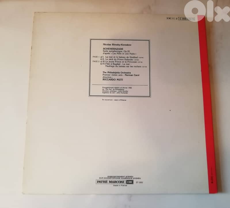 Rimsky-Korsakov Sheherszade Riccardo Muti Philadelphia orchestra vinyl 2