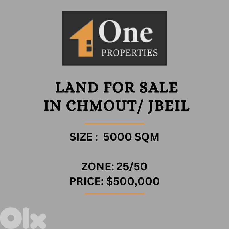 LAND FOR SALE IN CHMOUT / JBEIL 0