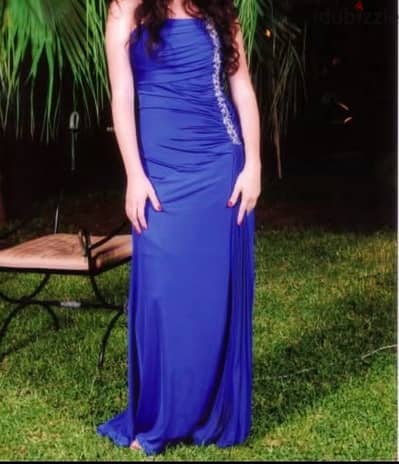 S/M Blue One shoulder dress Like new