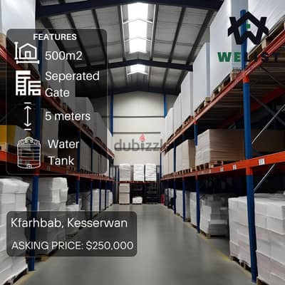 500 sqm Warehouse for sale in Kfarhbab  REF: MA25MWKF500250
