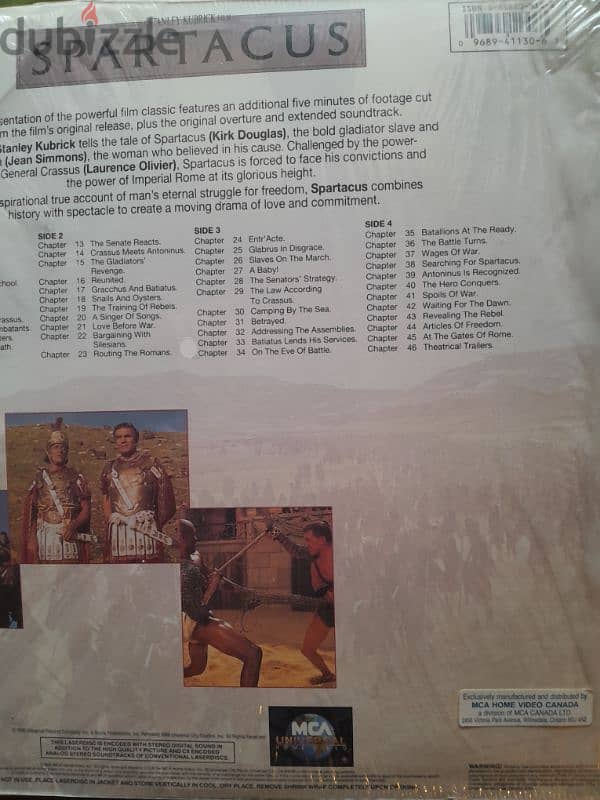 Spartacus - Historical  Letterbox LASER DISC VERSION Kirk Douglas 1