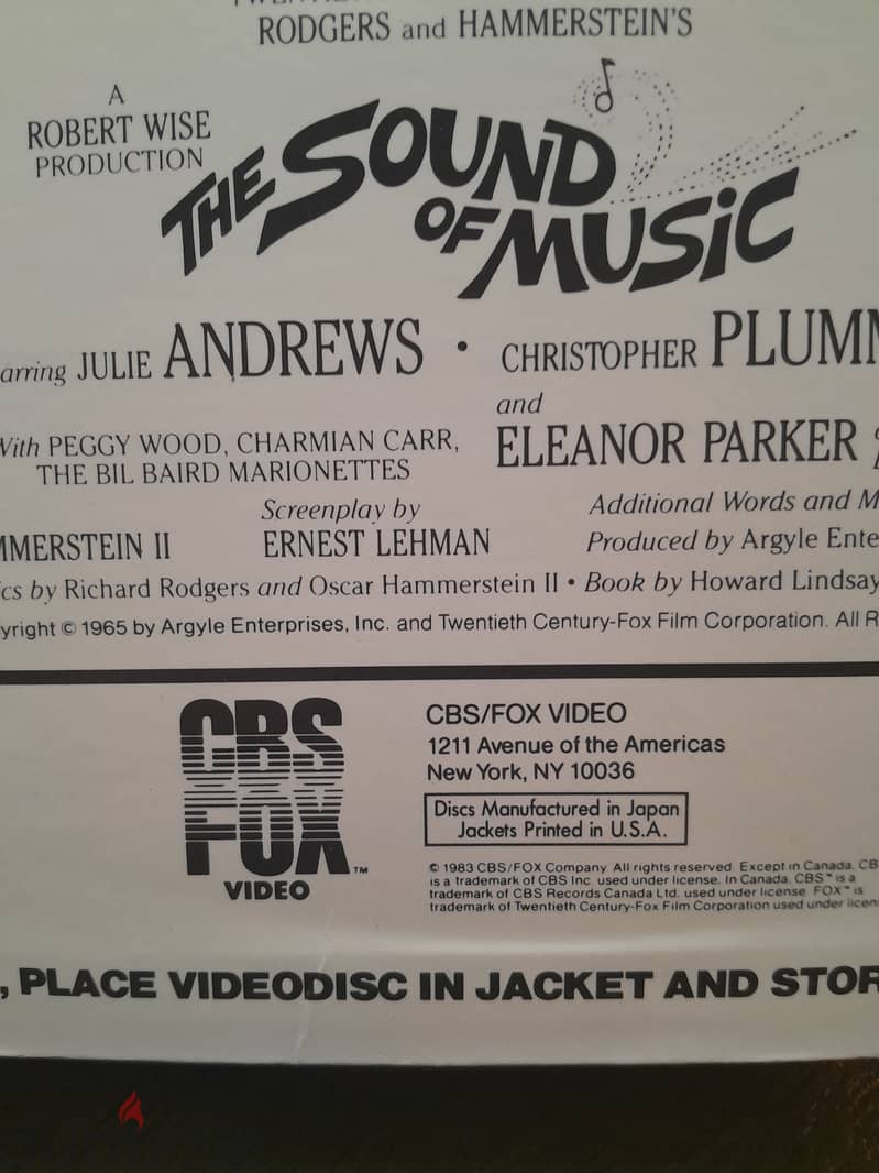 Nostalgic " The Sound Of Music " laserdisc 1965 2