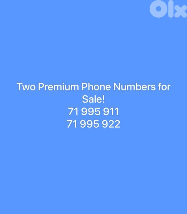 Rechargeable phone number for sale 71-995 911 71-995 922 0