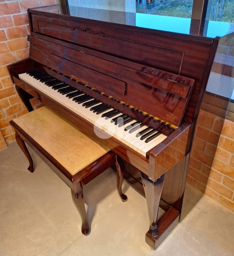 piano Hoffman schulze Germany 3 pedal glossy brown colour 0