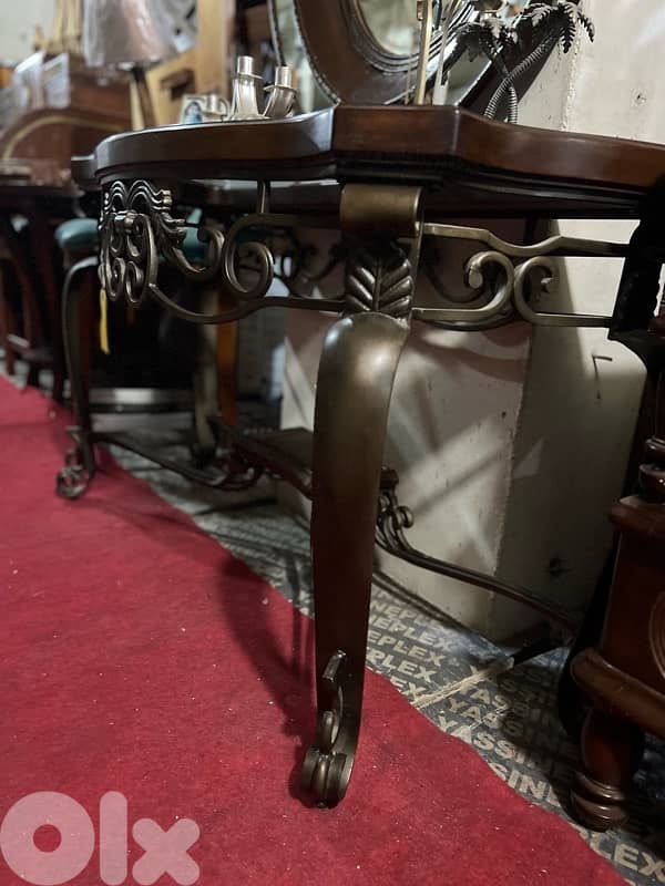 solid wood console with ferfoje and solid wood mirror 7