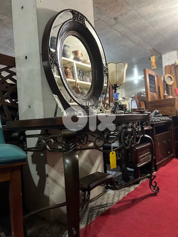 solid wood console with ferfoje and solid wood mirror 11