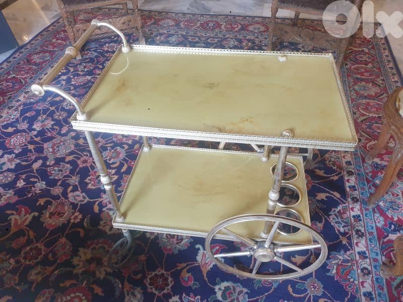 mid century vintage & unique french trolley,a piece of art 0