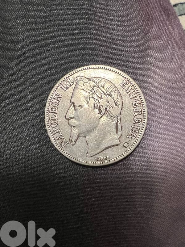 5 francs Napoleon silver 1868 1