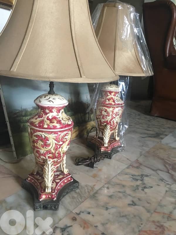 Pair of Japanese porcelain table lamps 0