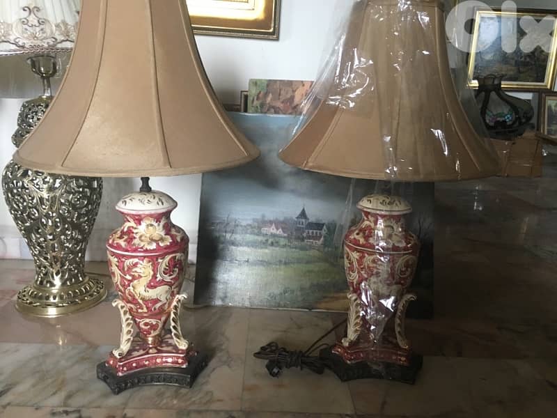 Pair of Japanese porcelain table lamps 1