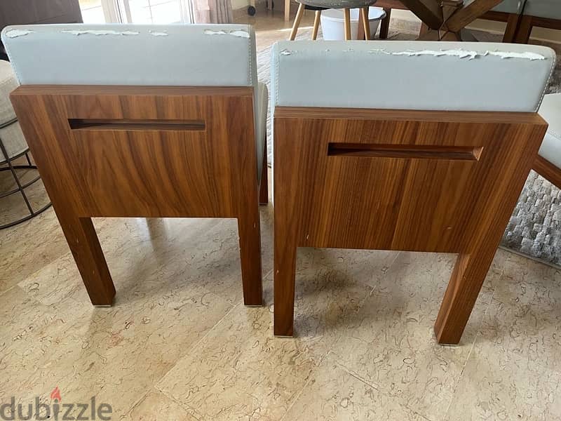 8 dining chairs- imported. massif wood with wheels 1