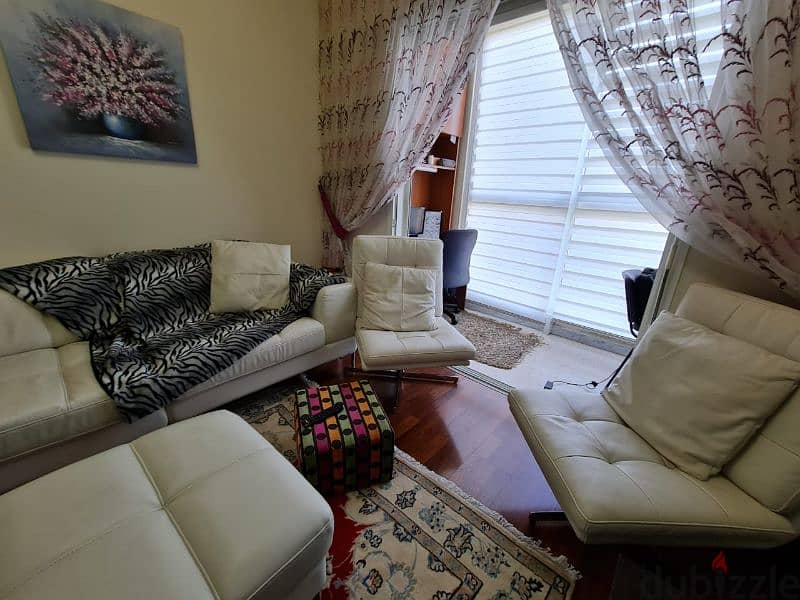 Real italian white sofas and chairs set 2