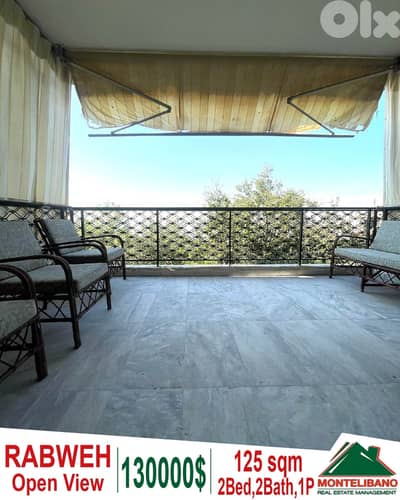 Fully Furnished 125 sqm Apartment for Sale in Rabweh with Open View !!