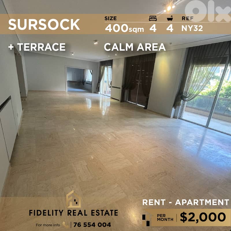 Apartment for rent in Sursock NY32 شقة للإيجار في سرسق 0