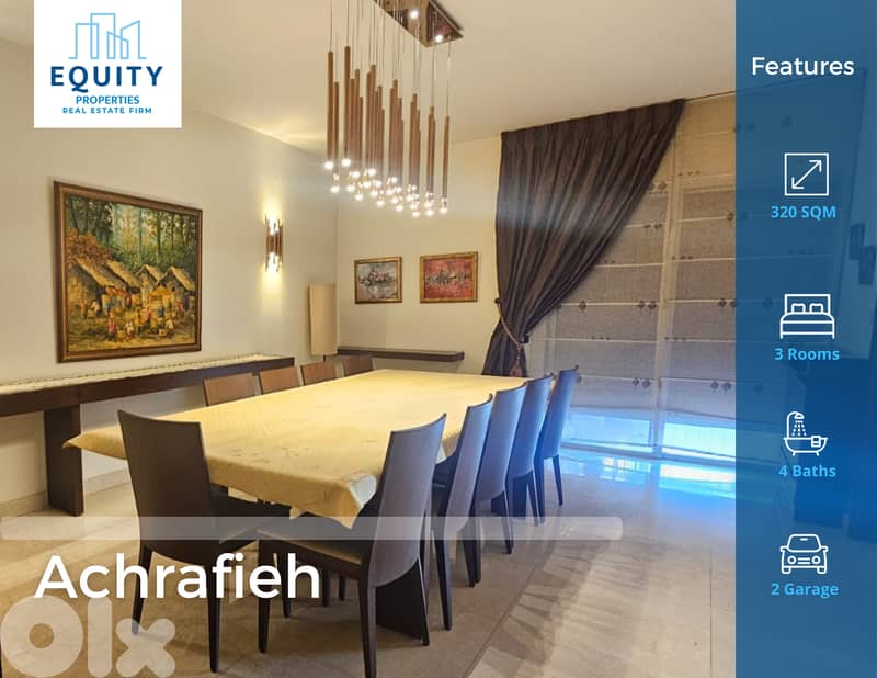 Furnsiehd 320 SQM Apartment For Rent In Achrafieh شقة للإيجار#AA160624 0
