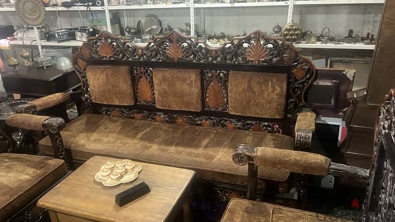 solid wood engraved indian salon 1