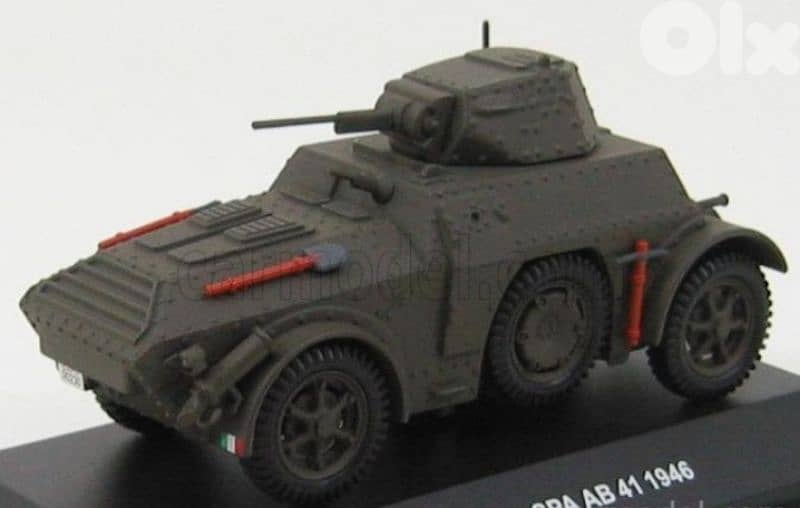 Lancia AB 41 (1946) Armoured Tank diecast car model 1;43 0