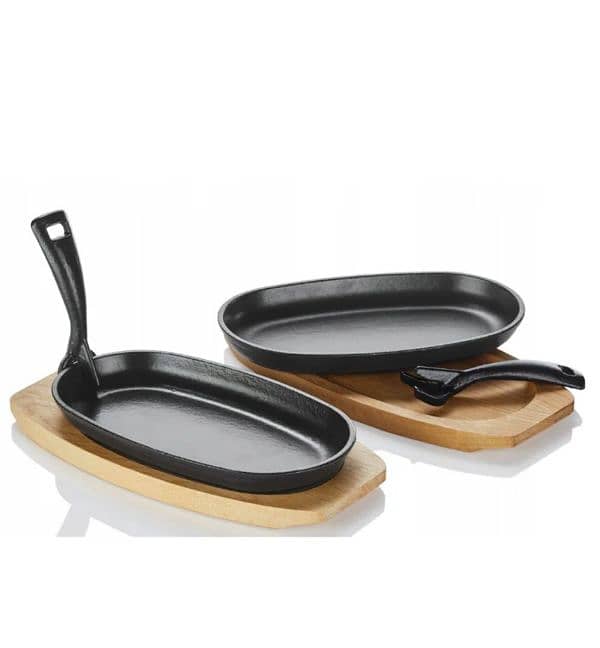 ernesto  set of 2 cast iron severing pan 1