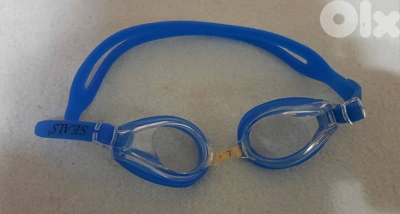 Swimming Goggles. Blue. Customized that can fit any prescription. 0