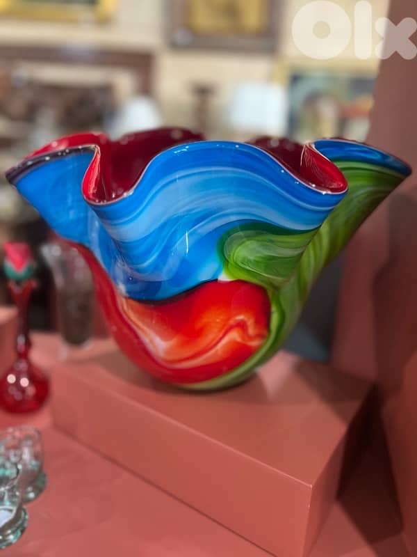 murano italian glassbowl antique style 1