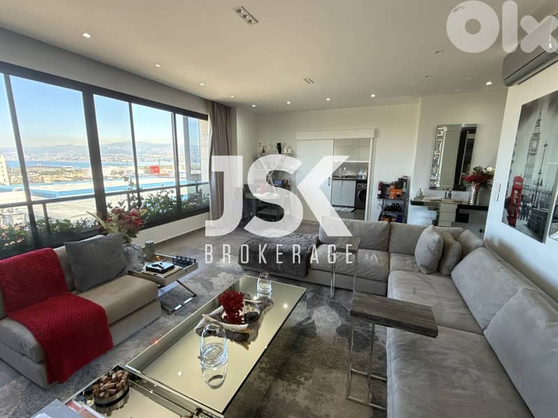L17505 -  2-Bedroom Apartment with Sea View For Sale in Mar Mikhael 0