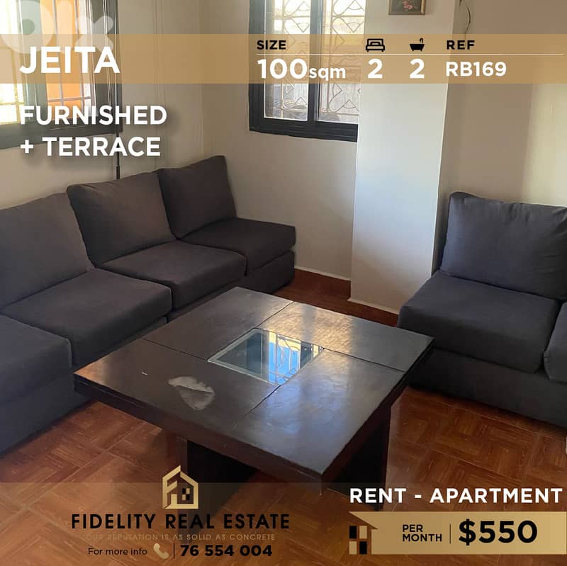 Apartment for rent in Jeita RB169 شقة مفروشة للإيجار في جعيتا 0