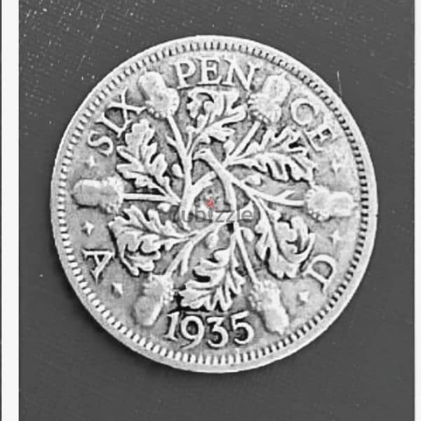 1935 England Silver six Pence KGV 1