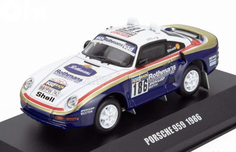 Porsche 959 Rothmans Rally Paris Dakar 1986 diecast car model 1;43 0