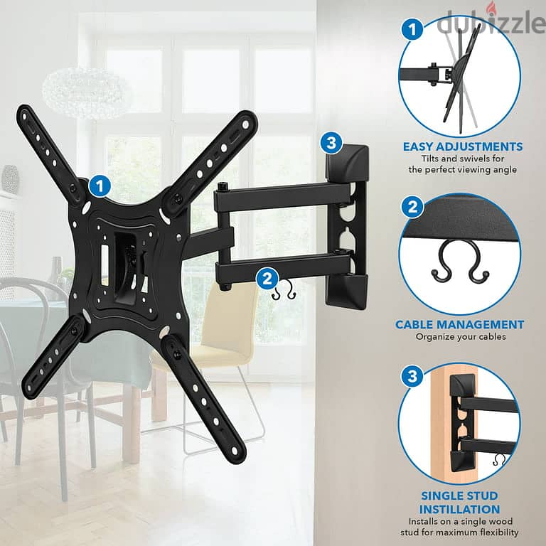 TV Wall Mount Articulating Swivel Fits 23" to 55" TVs 1