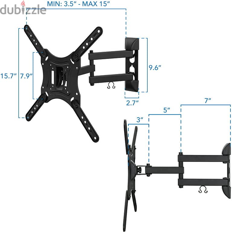 TV Wall Mount Articulating Swivel Fits 23" to 55" TVs 2
