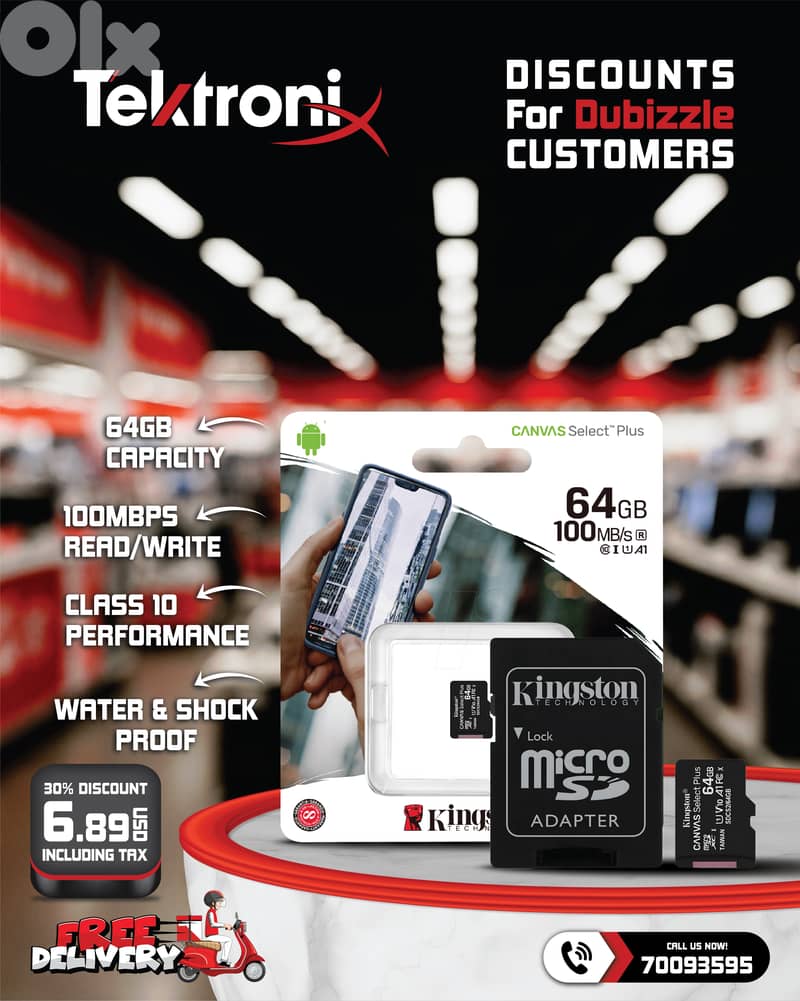 Kingston Micro SD Card 64GB - 128GB - 256GB - 512GB 100Mbps Class 10 9