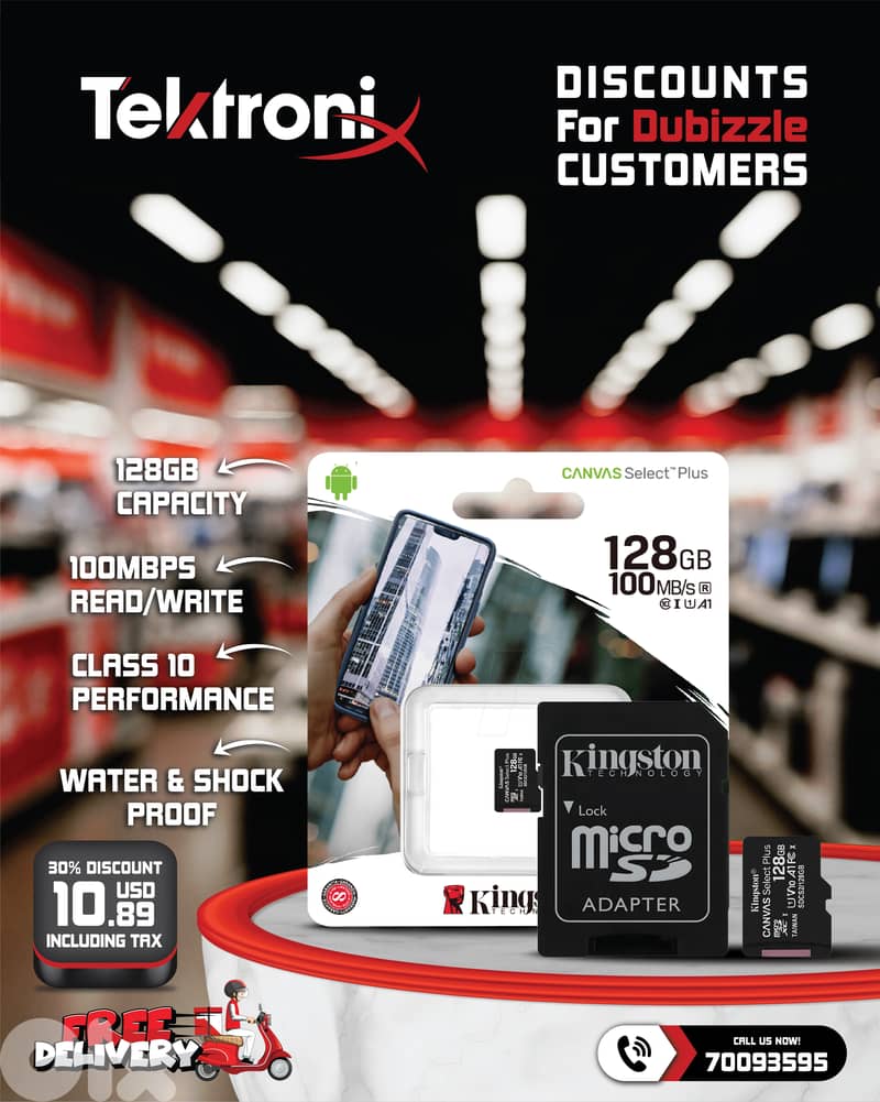 Kingston Micro SD Card 64GB - 128GB - 256GB - 512GB 100Mbps Class 10 8