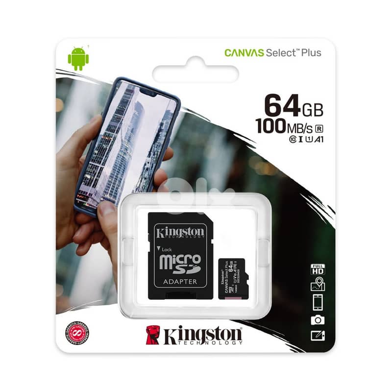 Kingston Micro SD Card 64GB - 128GB - 256GB - 512GB 100Mbps Class 10 4