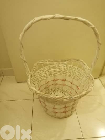 Big white wooden basket