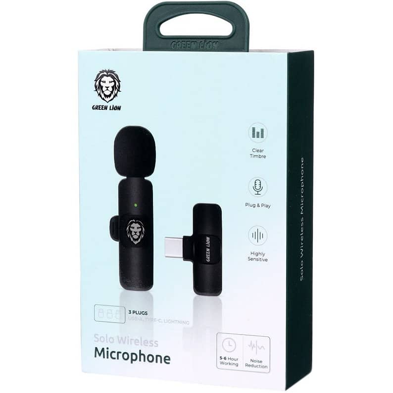 Green Lion Solo Wireless Microphone 3 Plugs 60mAh - Black 3