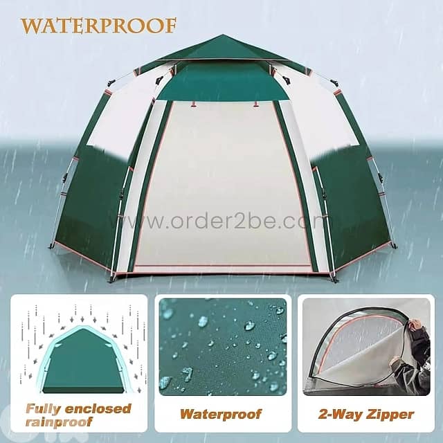 Automatic Pop-Up Camping Tent for 6-8 Campers – 2 Doors & Mesh Windows 3